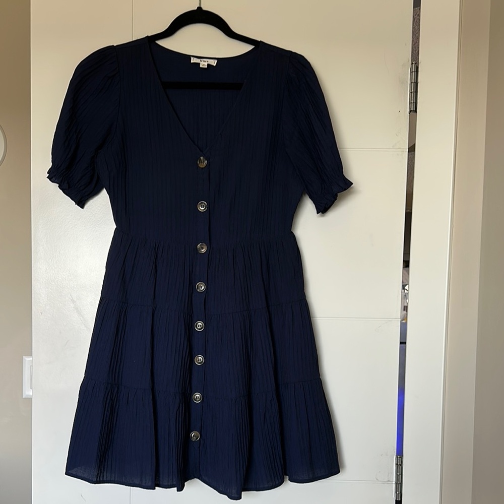 Blue Puff Sleeve Dress